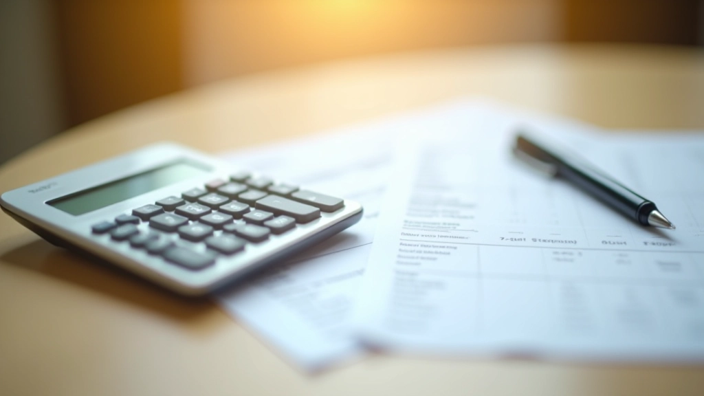 Calculator and spreadsheet showing expense tracking and savings calculation