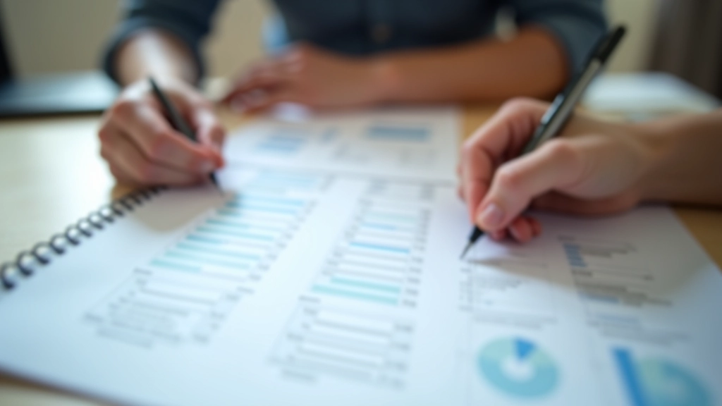 Long-term financial goals planning with timeline and milestone markers on paper