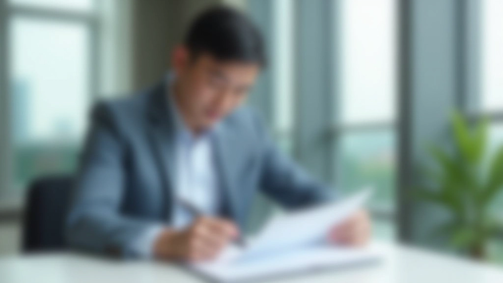 Person reviewing financial documents at a modern desk, planning savings strategy